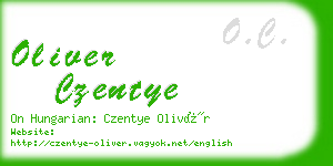 oliver czentye business card